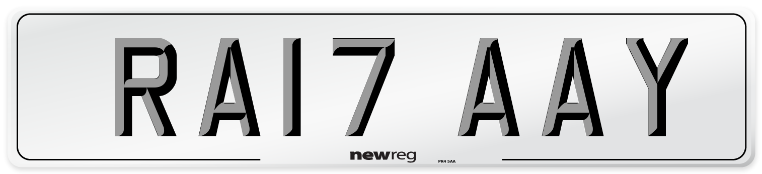 RA17 AAY Number Plate from New Reg